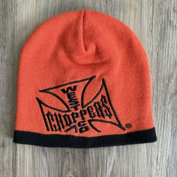 Vintage West Coast Choppers Jesse James Beanie Knit 90s Skull Cap - Picture 1 of 6